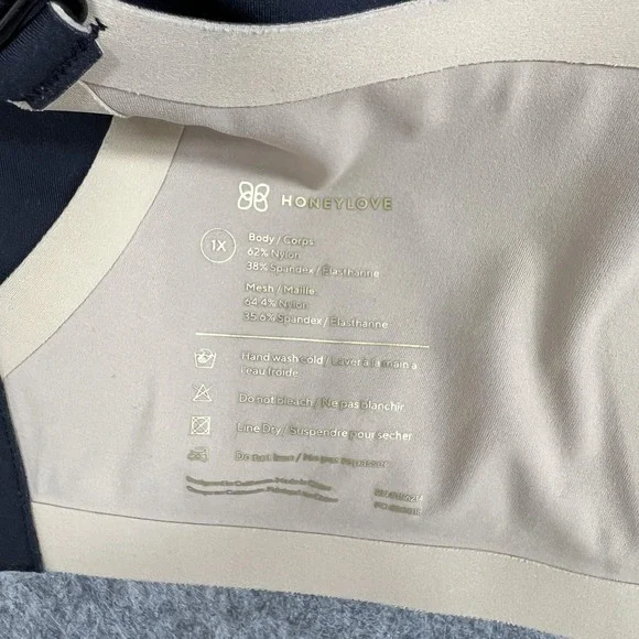 Honeylove Bra Womens 1X Beige Wireless Padded Lightly Lined Plus Size Mesh - Picture 5 of 16